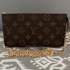 Louis Vuitton Monogram 15 Pochette with Unbranded Gold Tone Chain
